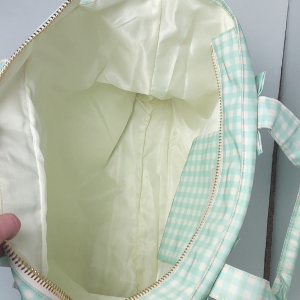Stoney Clover Lane Ruffle Tote Bag Mint Chip Gingham - Picture 12 of 16
